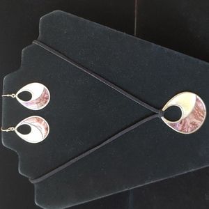 Lia Sophia Amber And Toffee Colored Necklace & Earrings Set, NWOT